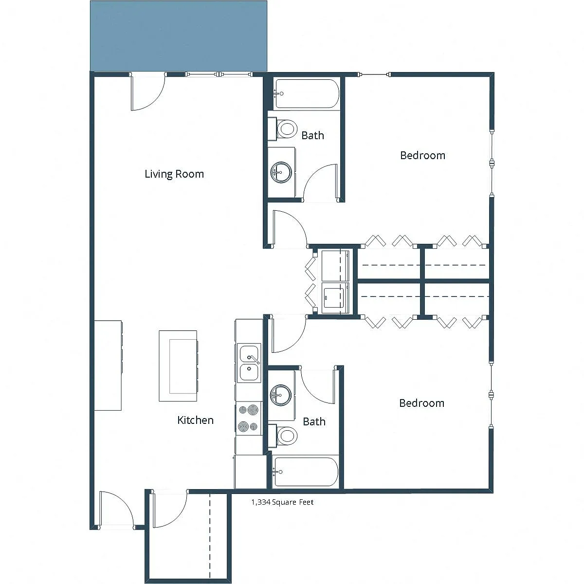 Floor plan Two Bedroom 22C