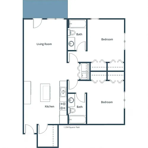 Floor plan Two Bedroom 22C