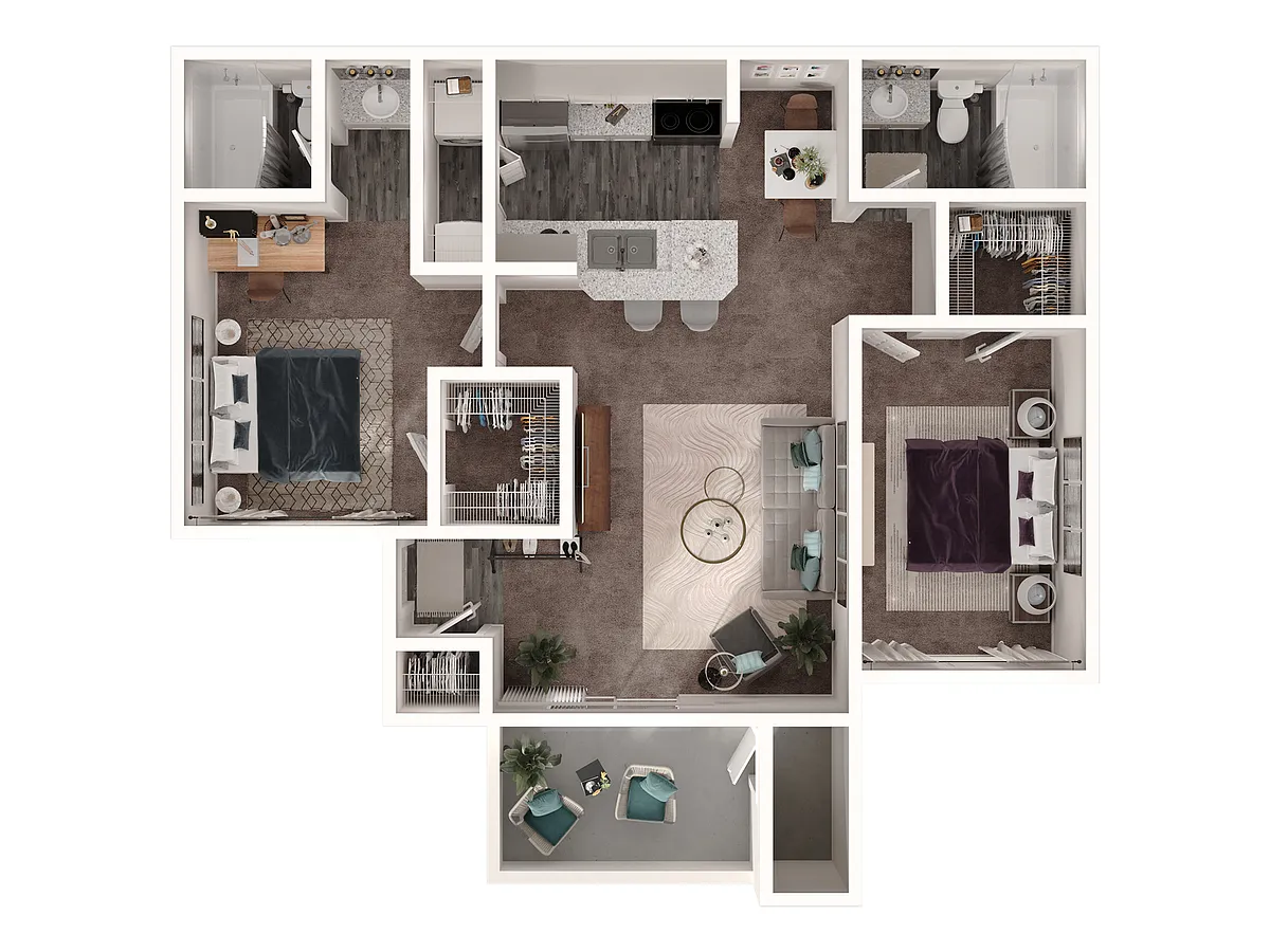 Floor plan 2 Bedroom 2 Bath