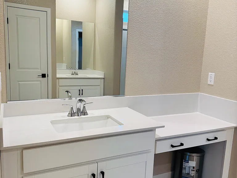 Master bath attached to the master suite with his and hers sinks