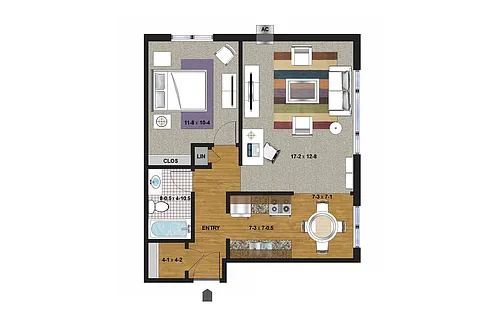 Floor plan 1 Bedroom