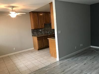 Dining room, kitchen and living room.