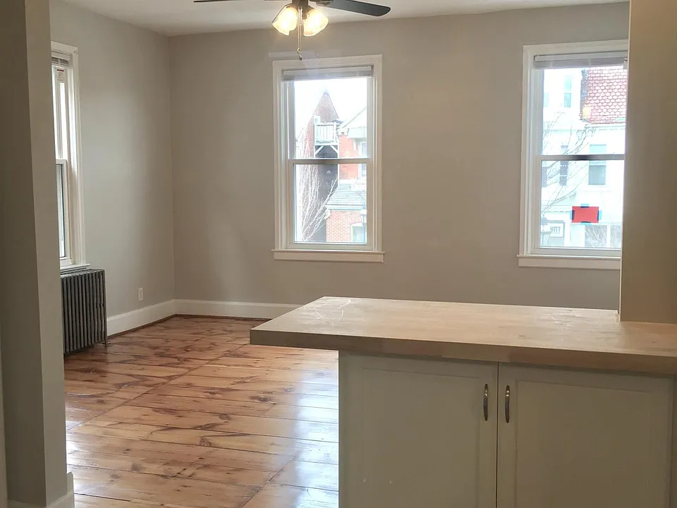 Kitchen into living room