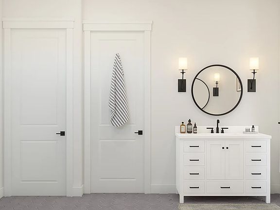 Primary bath with dual vanities