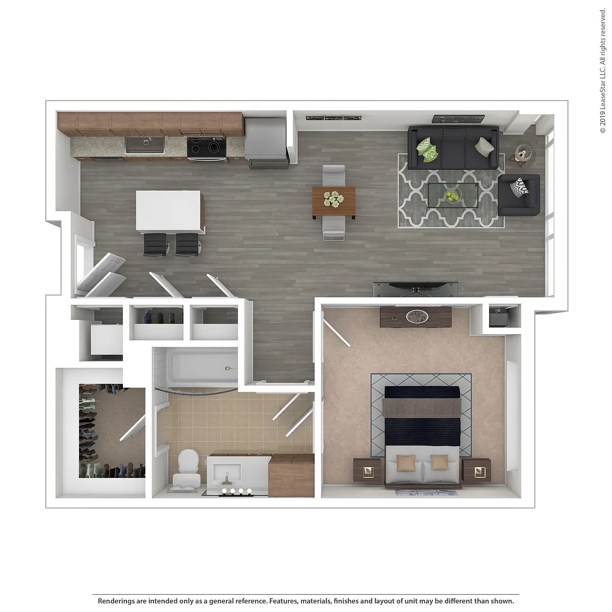 Floor plan A01.1 - 1 bed/1 bath