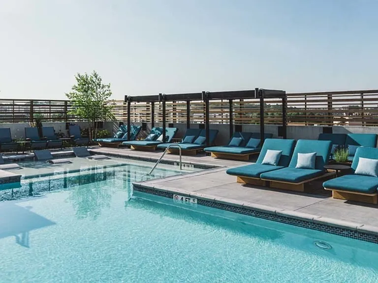 Relax in a water lounge chair or catch some sun in the poolside chaise seating