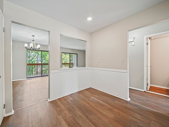 Kitchen area that flows directly into the Dining/Living Room and Main Level Porch.