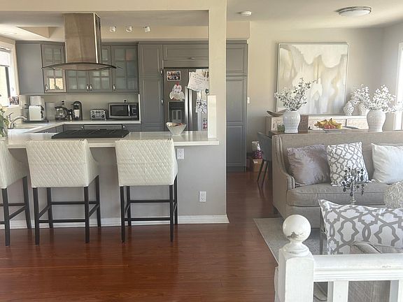 view to kitchen and dining area