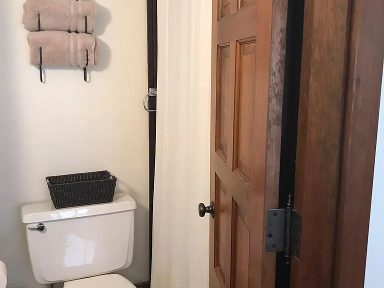 En suite master bath with tub and shower