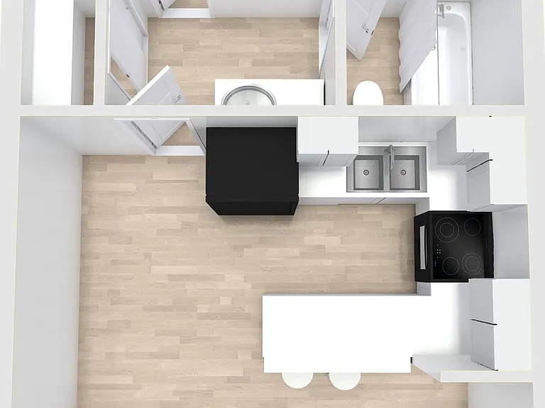 1x1 floorplan image 1x1 floorplan image
