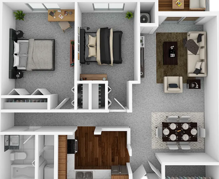 Two Bedroom Floorplan Diagram