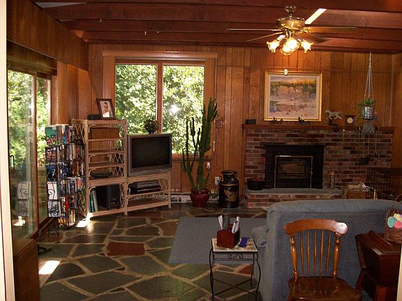 Family Room with wood burning fireplace