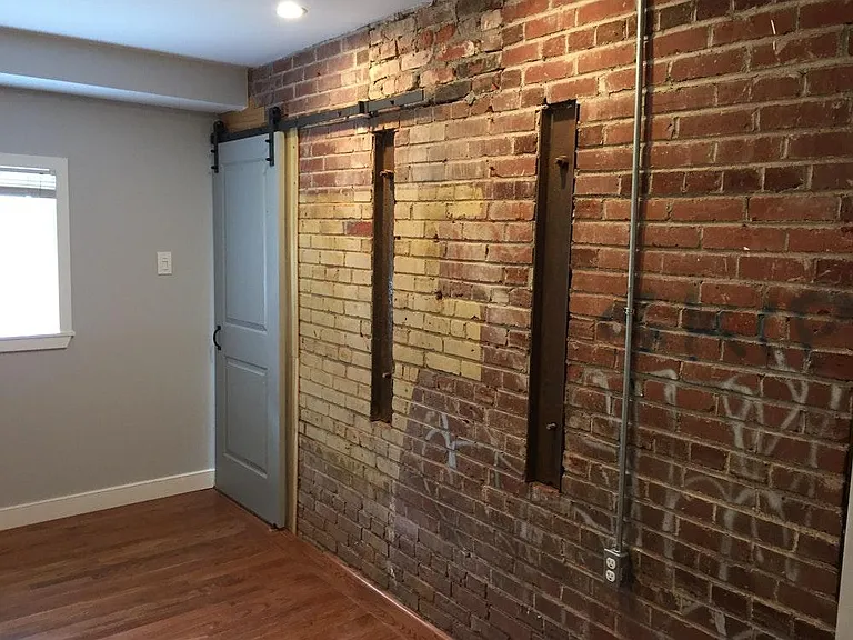 bedroom brick wall