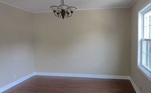 Dining area with hardwoods