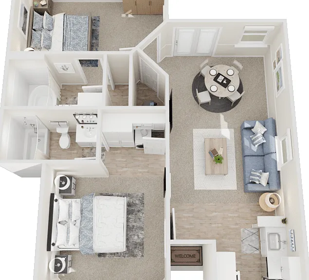 2 Bedroom Floorplan Diagram