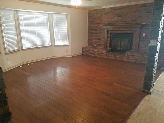 Living area with fireplace