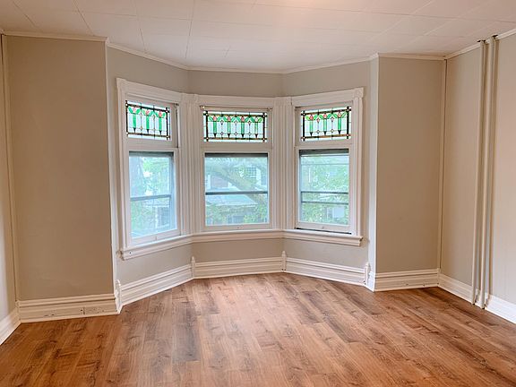 Front room: could be a living room or bedroom. There is also a direct entrance from the building hallway to this room.