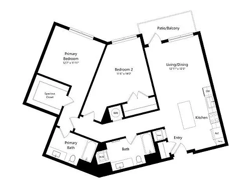 Floor plan B5 | 2 Bed | 2 Bath