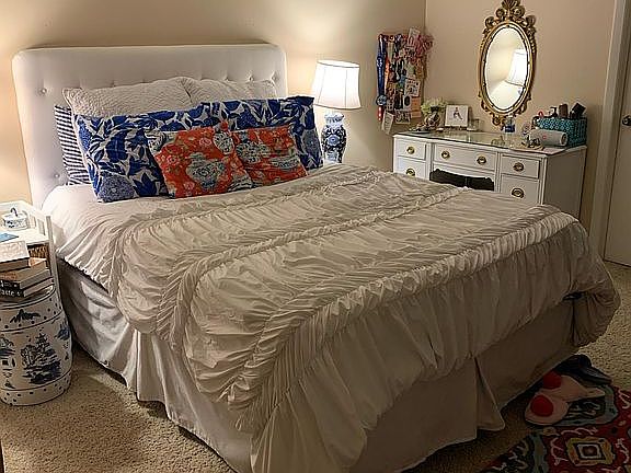 Master bedroom with walking closet and attached bathroom.