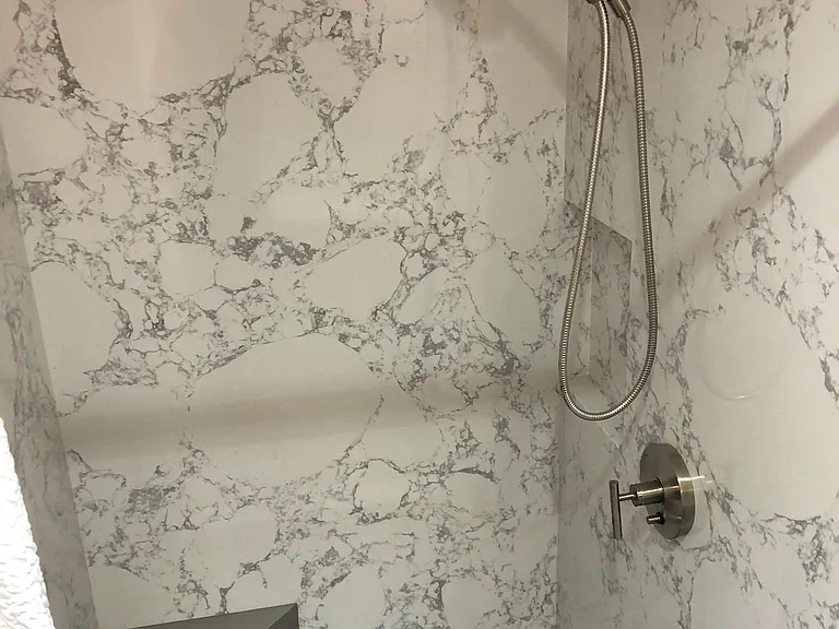 Stone 4' x 4' rain shower/wand