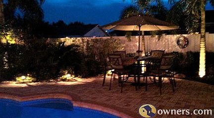 Pool area with lighting