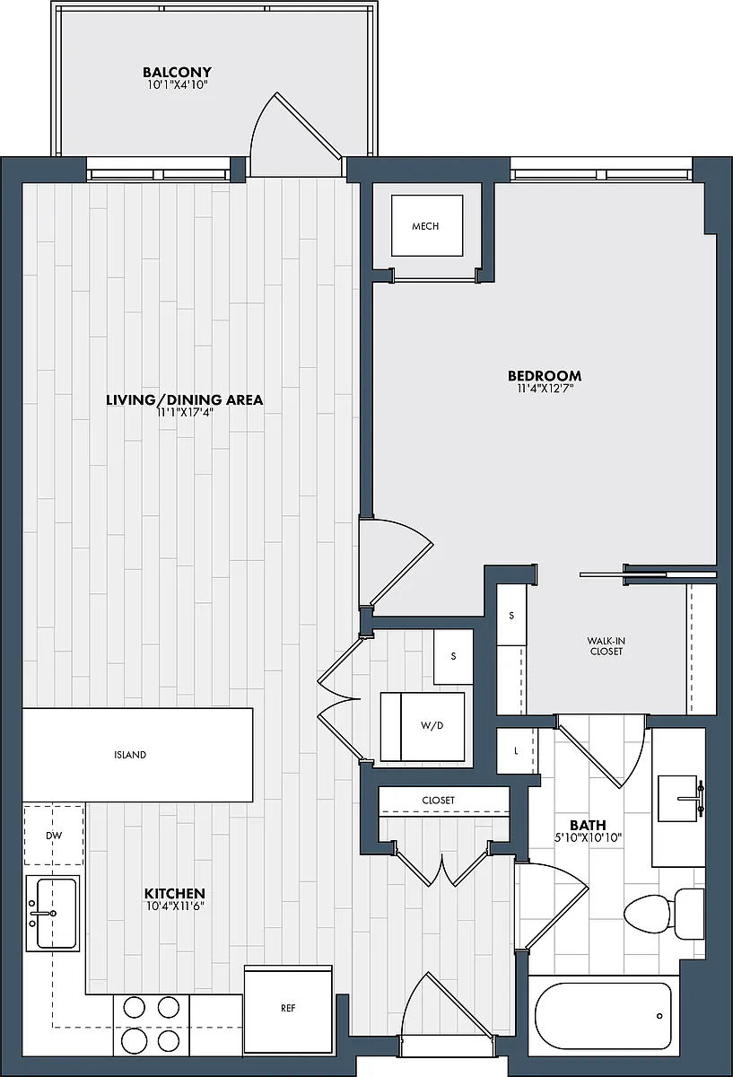 Floor plan 1 Bed/1 Bath-A3-1