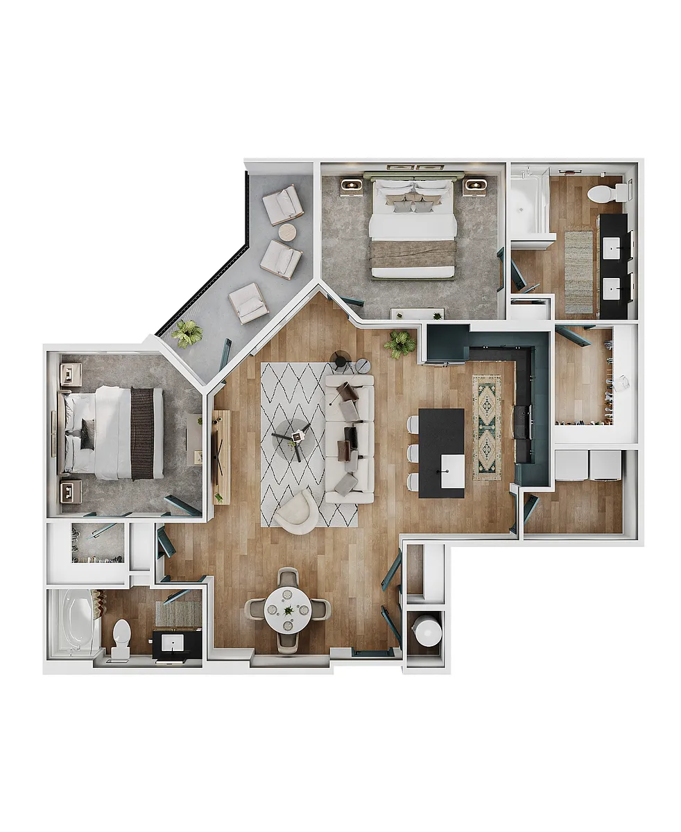 Floor plan B4 (2 Bedroom)