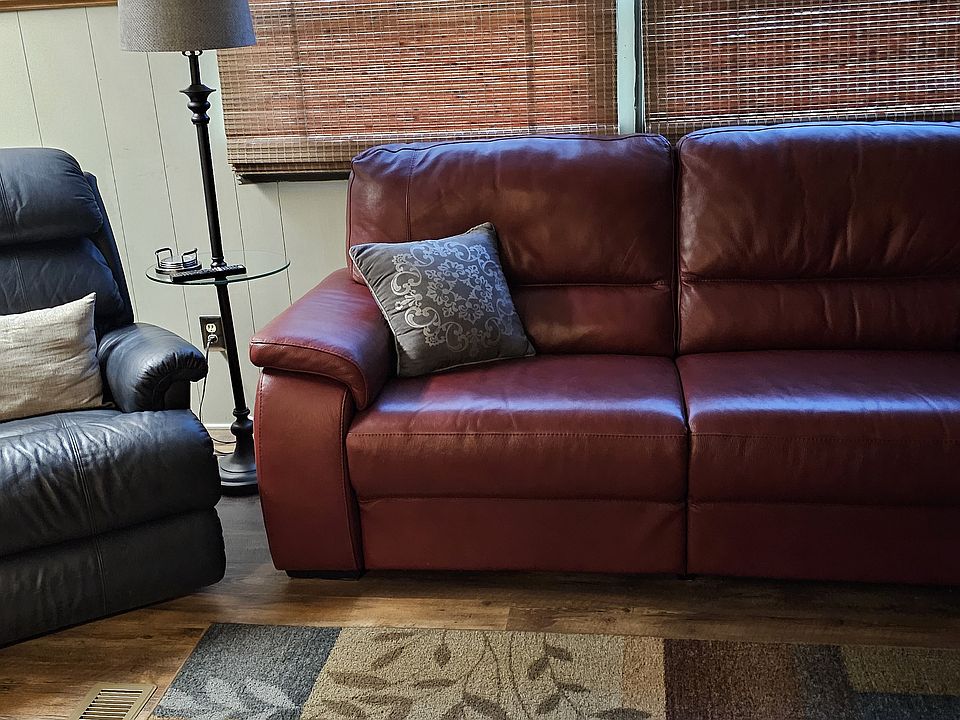 Leather sofa and recliner