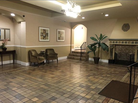 Always clean and quiet building lobby with cameras.