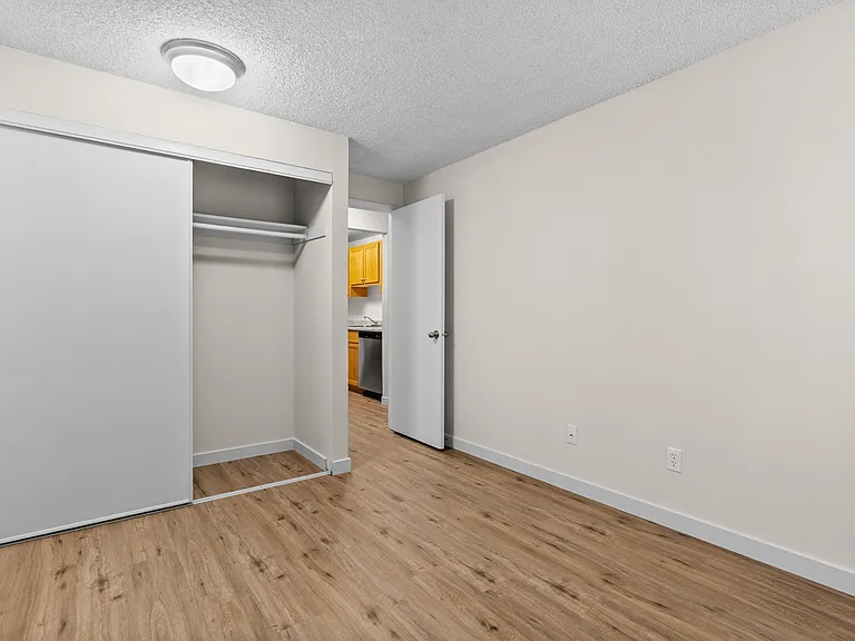 Bedroom with closet space Bedroom with closet space