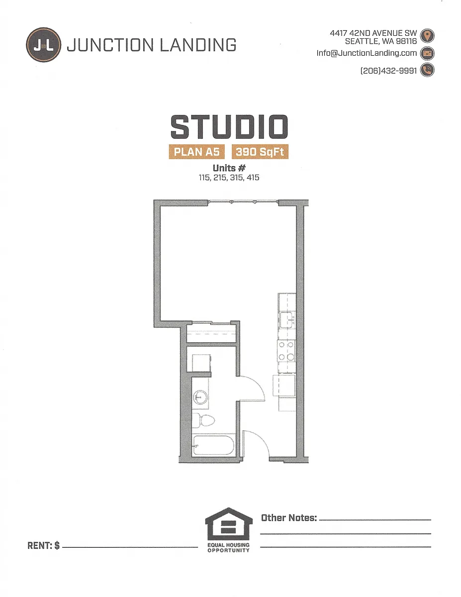 Floor plan Studio E Landing