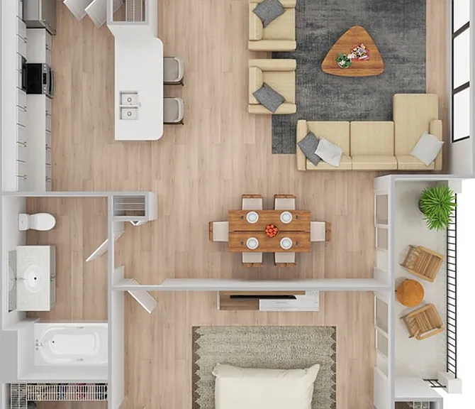 1 Bedroom | 1 Bath | 722 SF | Renovated 1 Bedroom | 1 Bath | 722 SF | Renovated