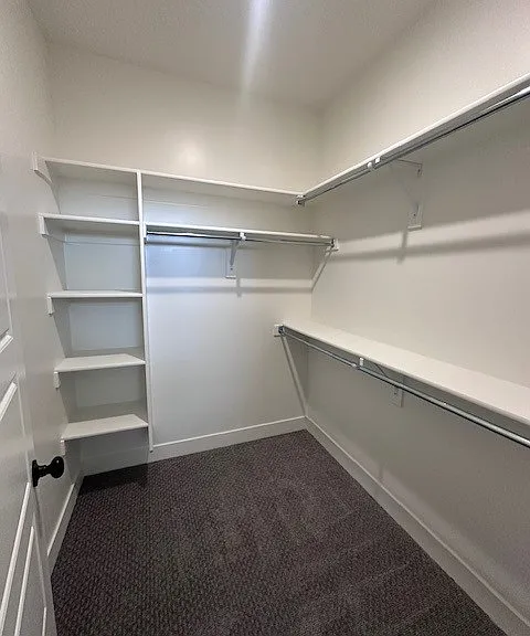 Masterbedroom spacious walk in closet.