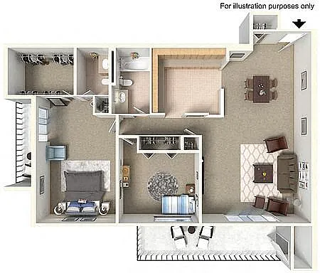Floor plan 2 Bedroom 1.5 Bathroom