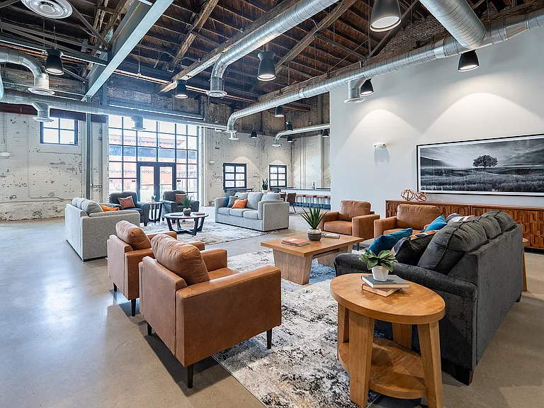 Loft-style clubhouse and lounge
