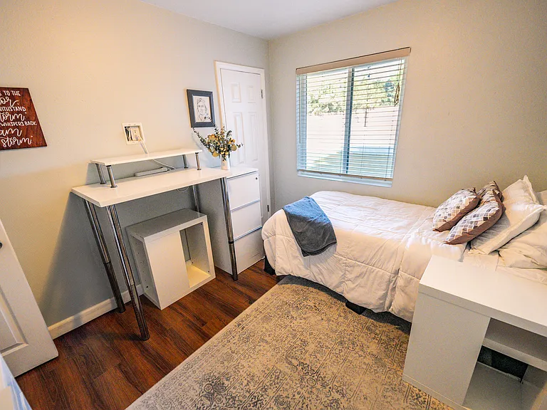 Bedroom 3 / Office - Currently furnished with sitting/standing desks for 2 adults and a twin bed. Furnishings in this room can be modified to allow for a full office, larger bed or dedicated playroom