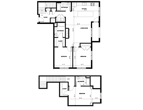 Floor plan Three Bedroom Townhome