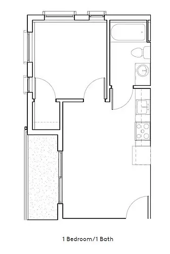 Floor plan One Bedroom - Income Restricted - Click for Detail