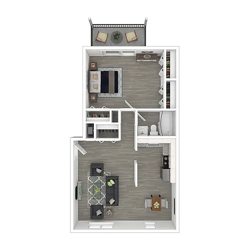 Floor plan Affordable 1 Bedroom, 1 Bath 30 B