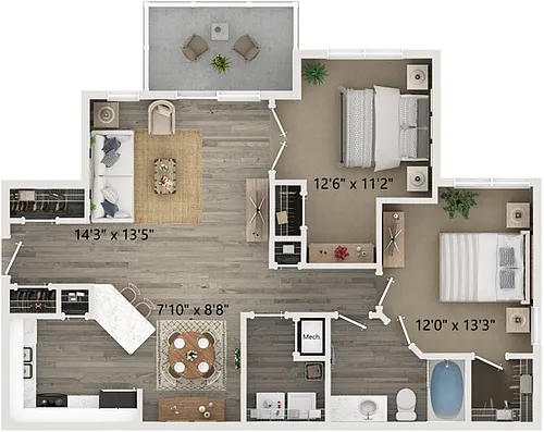 Floor plan B1 Den