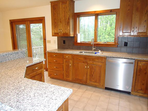 French doors lead to deck