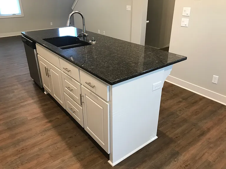 Kitchen island with overhang