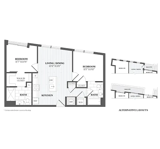 Floor plan 2 Bed/2 Bath-B3a 367 Orange