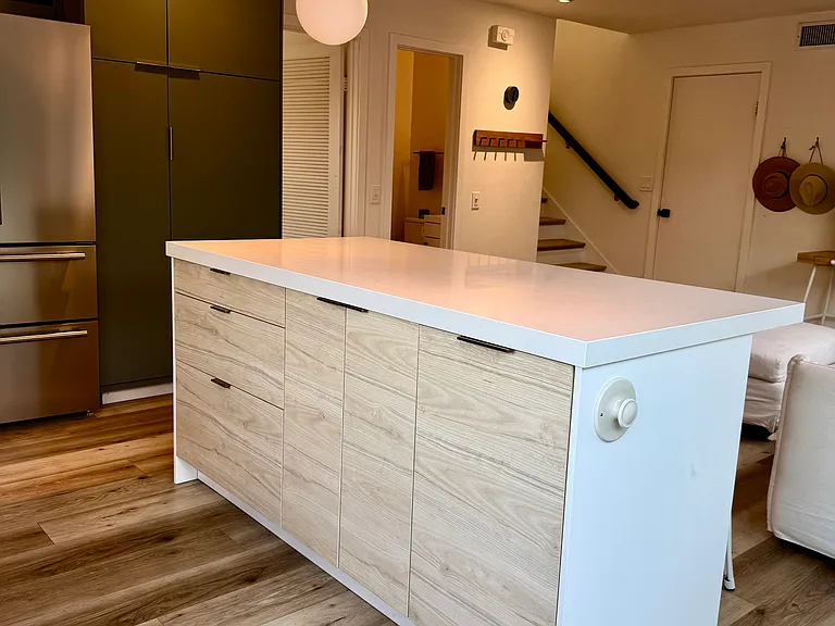 Kitchen island with granite countertop