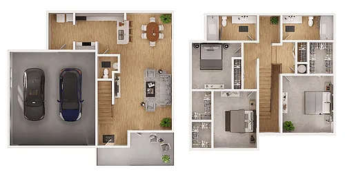 Floor plan C2 Townhome + Garage