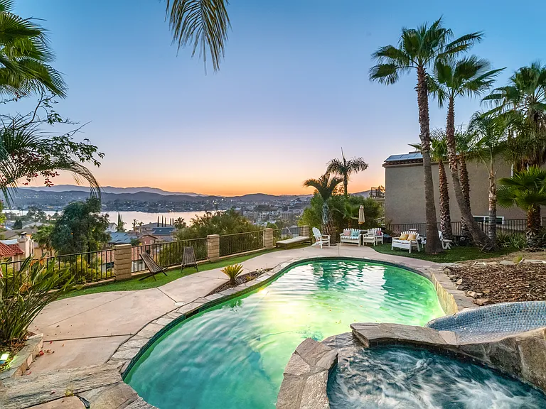 View the sunset by sliding down the slide.