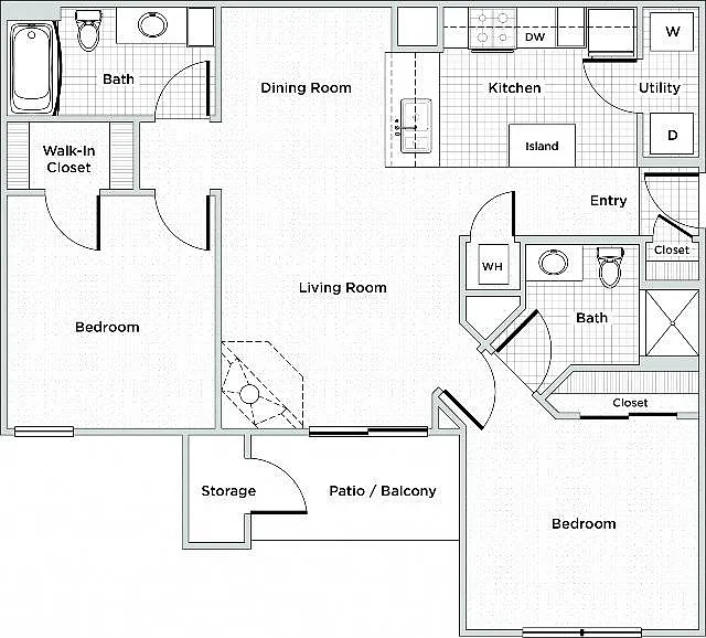 Floor plan 2BR/ 2BA Renovated