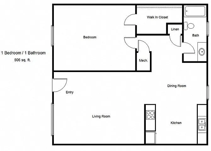 Floor plan One Bedroom