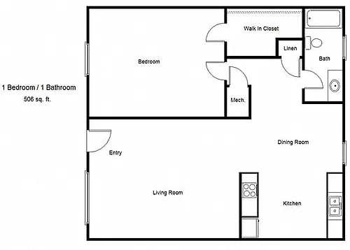 Floor plan One Bedroom