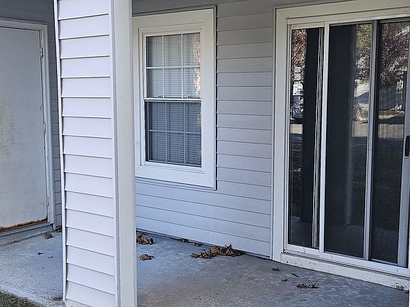 Rear patio with storage closet